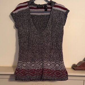Axcess Burgundy and Charcoal V-Neck Sweater